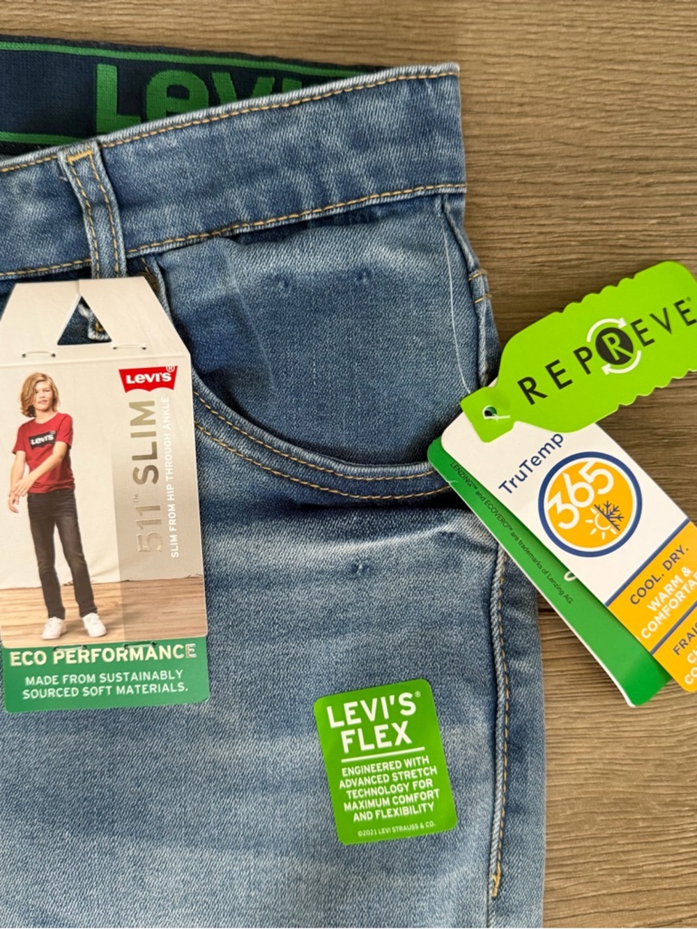 Levi's 511 Slim Fit Light Blue Straight Jeans - Boys - Size 18 - Picture 2 of 8